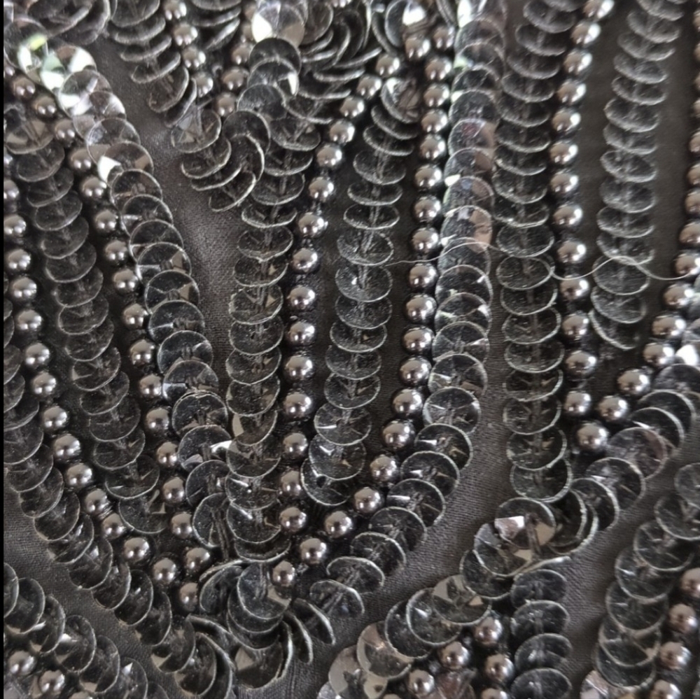 Vintage Laurence Kazar Beaded Silk Cocktail Dress 90s BEAUTIFUL! - Picture 7 of 17